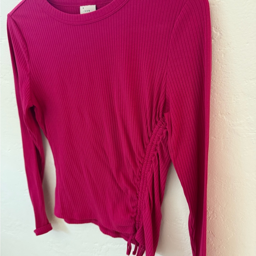 Anew day Women's Bright Pink Long Sleeve Top
